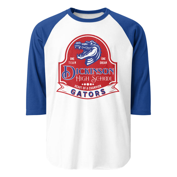 Dickinson High School Gators Unisex 3/4 sleeve Raglan T-shirt 219