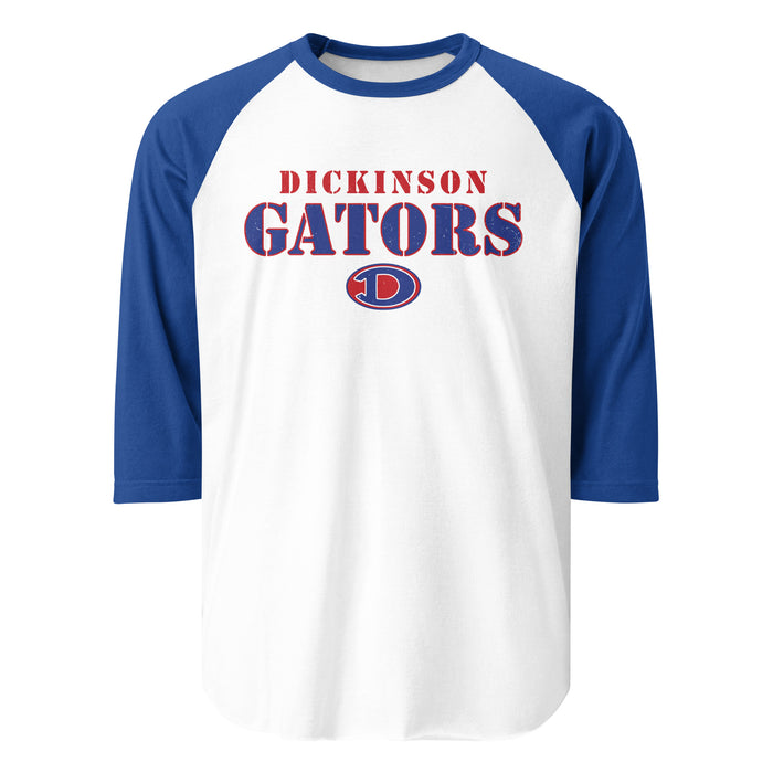 Dickinson High School Gators Unisex 3/4 sleeve Raglan T-shirt 222