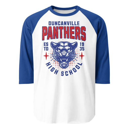 Duncanville High School Panthers Unisex 3/4 sleeve Raglan T-shirt 204