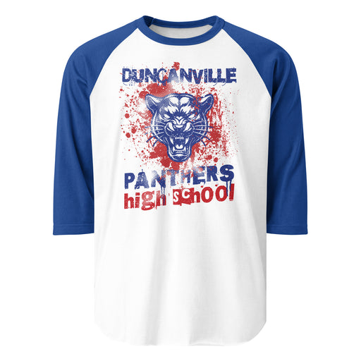 Duncanville High School Panthers Unisex 3/4 sleeve Raglan T-shirt 205