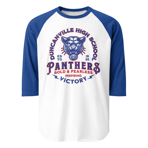 Duncanville High School Panthers Unisex 3/4 sleeve Raglan T-shirt 206