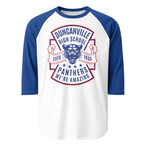 Duncanville High School Panthers Unisex 3/4 sleeve Raglan T-shirt 207