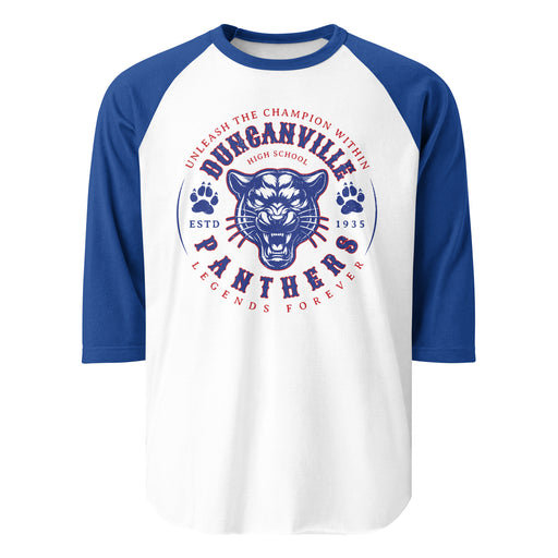 Duncanville High School Panthers Unisex 3/4 sleeve Raglan T-shirt 214