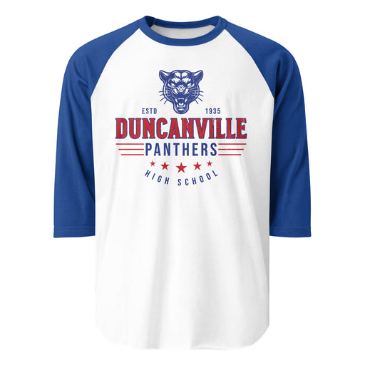 Duncanville High School Panthers Unisex 3/4 sleeve Raglan T-shirt 217