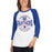 Woman wearing Duncanville High School Panthers Unisex 3/4 sleeve Raglan T-shirt 218