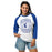 Woman wearing St. Frederick High School Warriors Unisex 3/4 Sleeve Raglan T-shirt 207