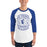 Man wearing St. Frederick High School Warriors Unisex 3/4 Sleeve Raglan T-shirt 207