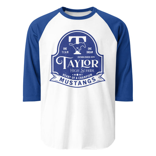 Taylor High School Mustangs Unisex 3/4 sleeve Raglan T-shirt 219