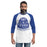 Man wearing Taylor High School Mustangs Unisex 3/4 sleeve Raglan T-shirt 219