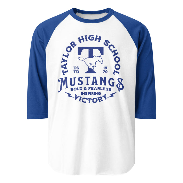 Taylor High School Mustangs Unisex 3/4 sleeve Raglan T-shirt 206