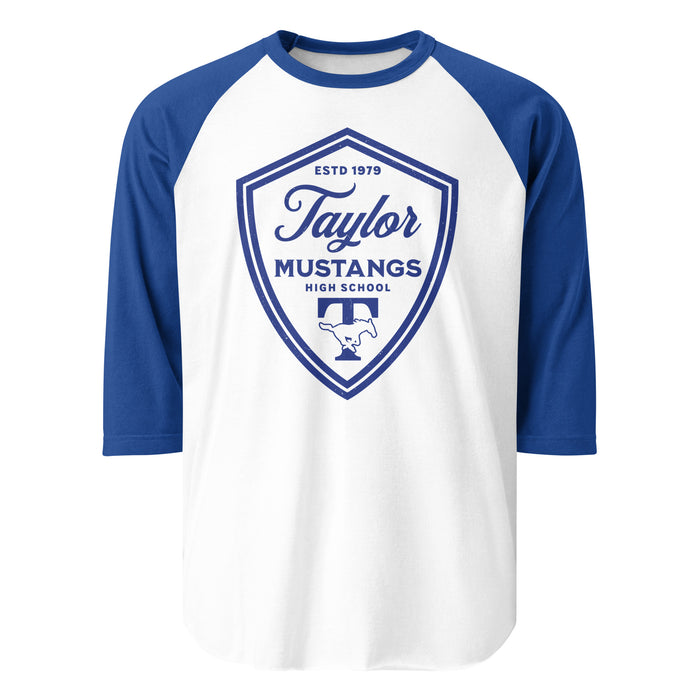 Taylor High School Mustangs Unisex 3/4 sleeve Raglan T-shirt 225