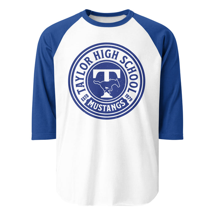 Taylor High School Mustangs Unisex 3/4 sleeve Raglan T-shirt 220