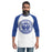 Man wearing Taylor High School Mustangs Unisex 3/4 sleeve Raglan T-shirt 220