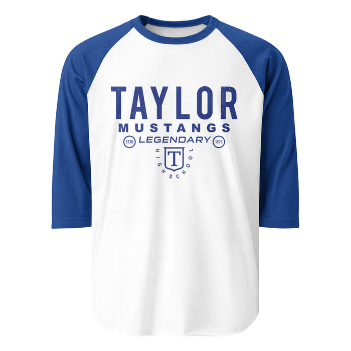 Taylor High School Mustangs Unisex 3/4 sleeve Raglan T-shirt 003