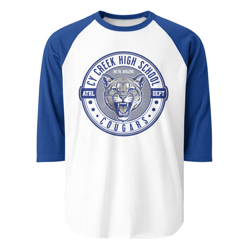 Cypress Creek High School Cougars Unisex 3/4 sleeve Raglan T-shirt 224