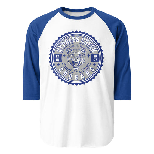 Cypress Creek High School Cougars Unisex 3/4 sleeve Raglan T-shirt 203