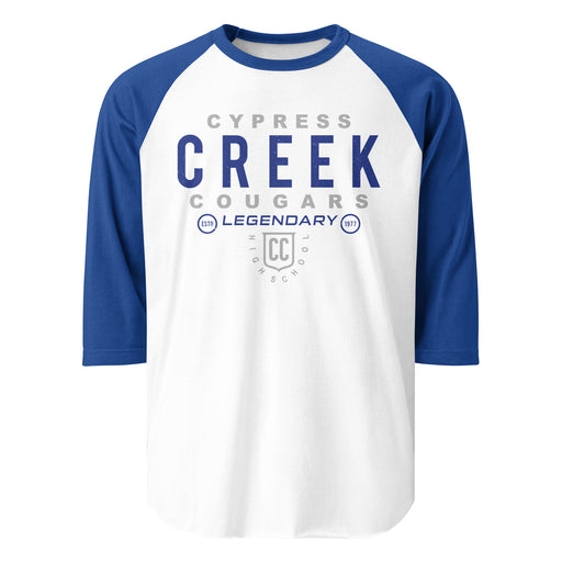 Cypress Creek High School Cougars Unisex 3/4 sleeve Raglan T-shirt 003