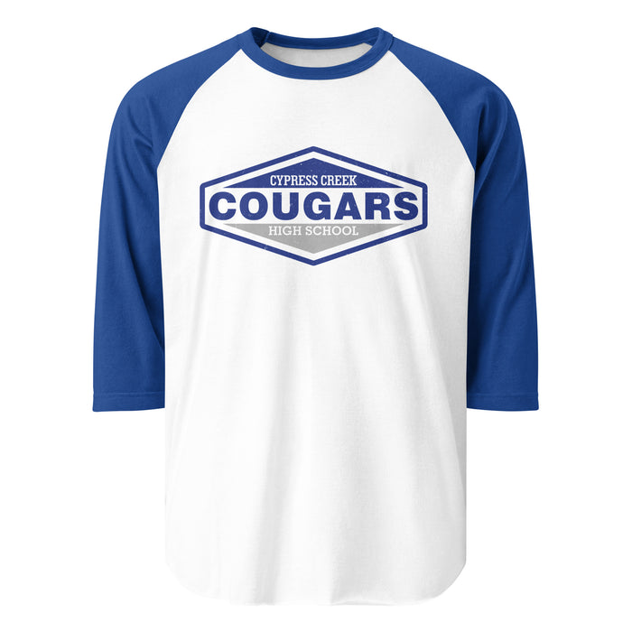 Cypress Creek High School Cougars Unisex 3/4 sleeve Raglan T-shirt 009