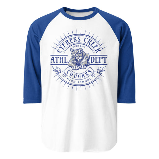 Cypress Creek High School Cougars Unisex 3/4 sleeve Raglan T-shirt 201