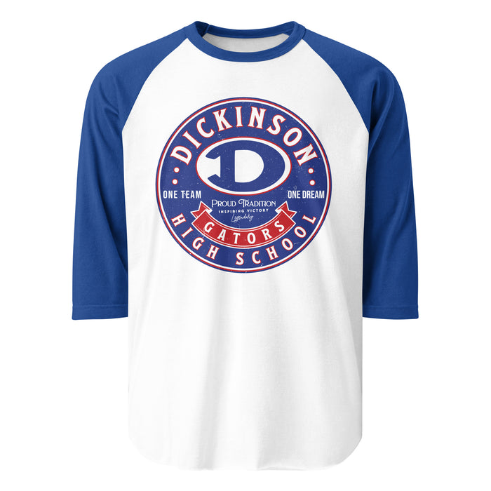 Dickinson High School Gators Unisex 3/4 sleeve Raglan T-shirt 215