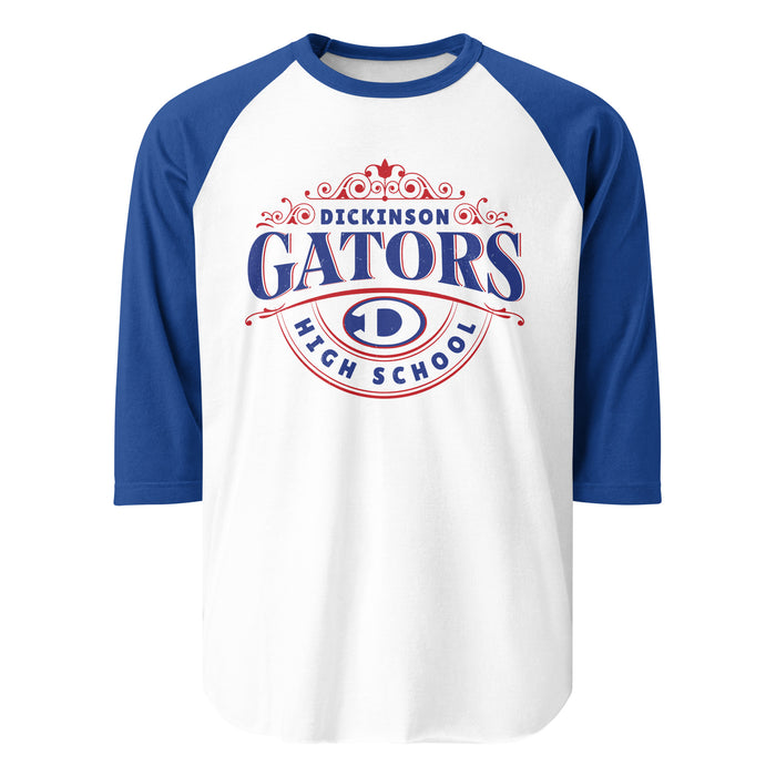 Dickinson High School Gators Unisex 3/4 sleeve Raglan T-shirt 211