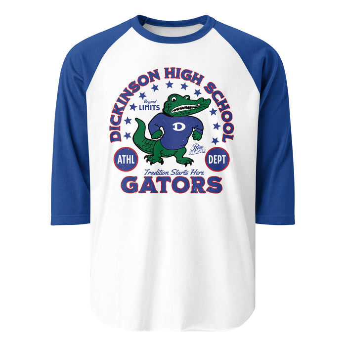 Dickinson High School Gators Unisex 3/4 sleeve Raglan T-shirt 208