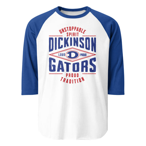 Dickinson High School Gators Unisex 3/4 sleeve Raglan T-shirt 210