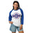 Woman wearing Dickinson High School Gators Unisex 3/4 sleeve Raglan T-shirt 011