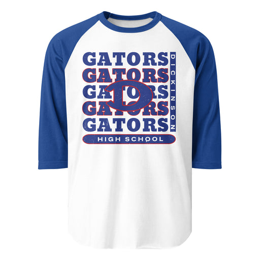 Dickinson High School Gators Unisex 3/4 sleeve Raglan T-shirt 235