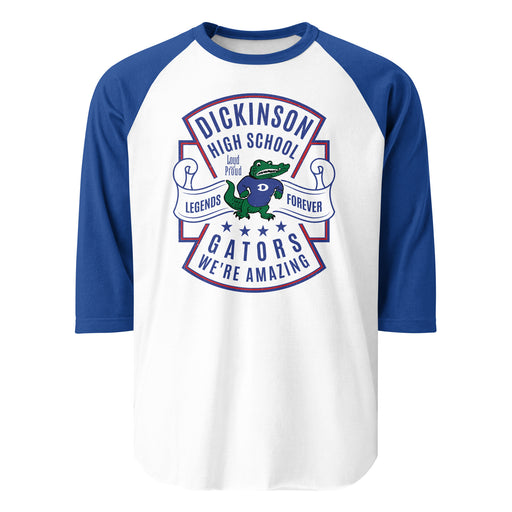 Dickinson High School Gators Unisex 3/4 sleeve Raglan T-shirt 207