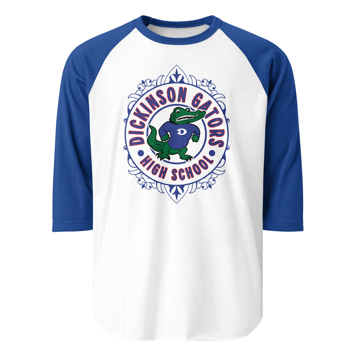 Dickinson High School Gators Unisex 3/4 sleeve Raglan T-shirt 227