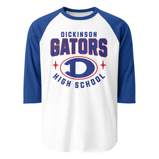 Dickinson High School Gators Unisex 3/4 sleeve Raglan T-shirt 204