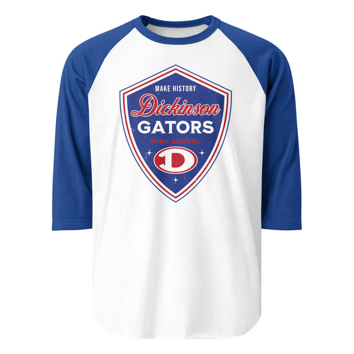 Dickinson High School Gators Unisex 3/4 sleeve Raglan T-shirt 225