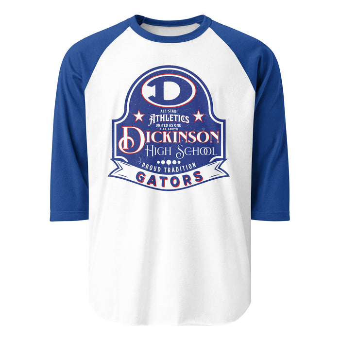 Dickinson High School Gators Unisex 3/4 sleeve Raglan T-shirt 219