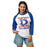Woman wearing Dickinson High School Gators Unisex 3/4 sleeve Raglan T-shirt 205