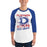 Man wearing Dickinson High School Gators Unisex 3/4 sleeve Raglan T-shirt 205