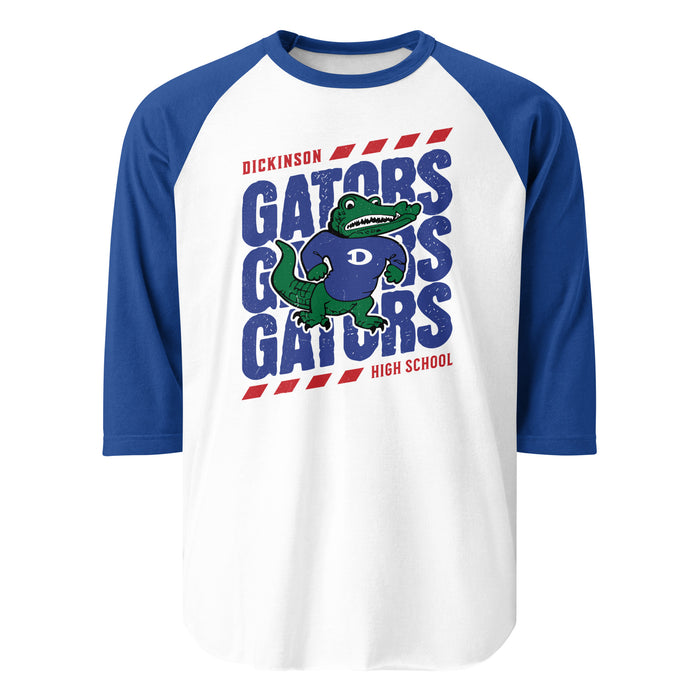 Dickinson High School Gators Unisex 3/4 sleeve Raglan T-shirt 223