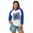 Woman wearing Dickinson High School Gators Unisex 3/4 sleeve Raglan T-shirt 223