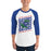 Man wearing Dickinson High School Gators Unisex 3/4 sleeve Raglan T-shirt 223