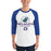 Man wearing Dickinson High School Gators Unisex 3/4 sleeve Raglan T-shirt 222