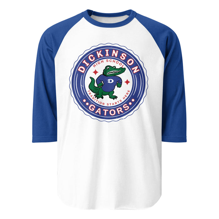 Dickinson High School Gators Unisex 3/4 sleeve Raglan T-shirt 216