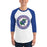 Man wearing Dickinson High School Gators Unisex 3/4 sleeve Raglan T-shirt 216