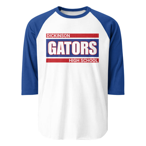 Dickinson High School Gators Unisex 3/4 sleeve Raglan T-shirt 098