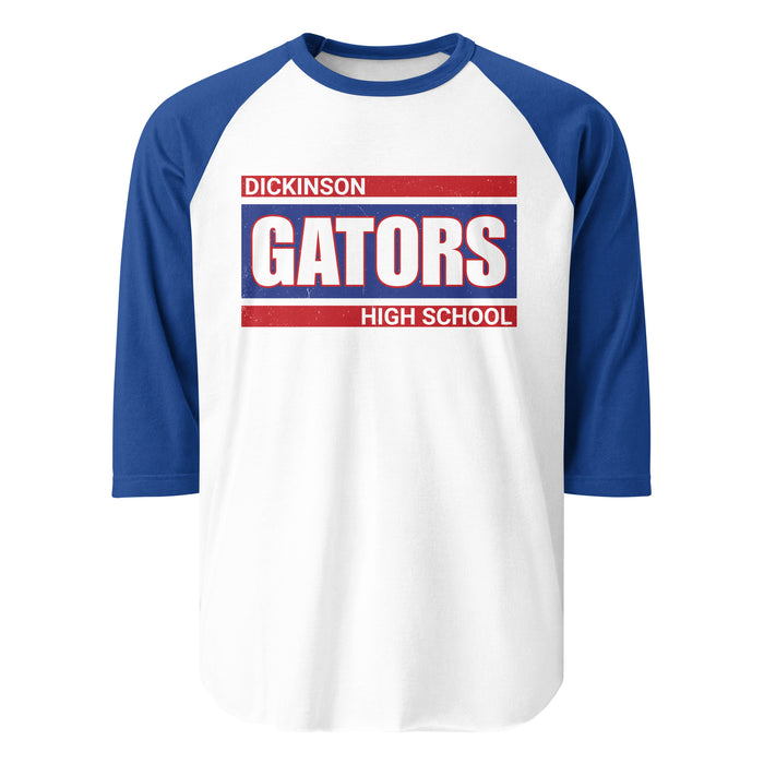 Dickinson High School Gators Unisex 3/4 sleeve Raglan T-shirt 098