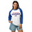 Woman wearing Dickinson High School Gators Unisex 3/4 sleeve Raglan T-shirt 017