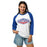Woman wearing Dickinson High School Gators Unisex 3/4 sleeve Raglan T-shirt 009