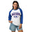 Woman wearing Dickinson High School Gators Unisex 3/4 sleeve Raglan T-shirt 234
