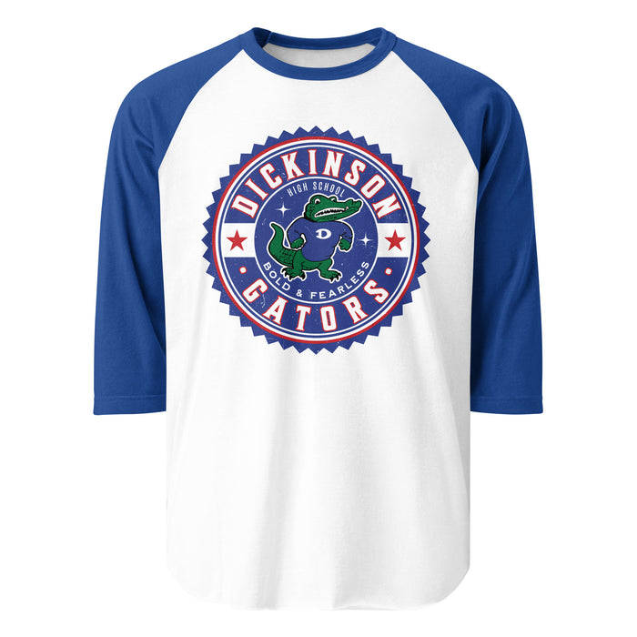 Dickinson High School Gators Unisex 3/4 sleeve Raglan T-shirt 203