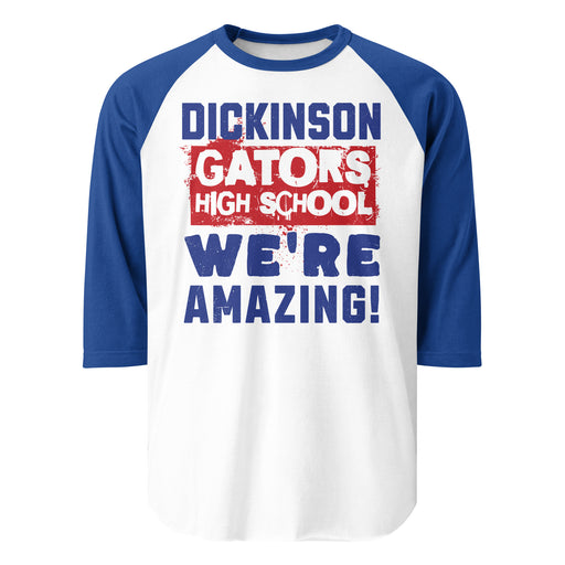 Dickinson High School Gators Unisex 3/4 sleeve Raglan T-shirt 231