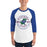 Man wearing Dickinson High School Gators Unisex 3/4 sleeve Raglan T-shirt 201